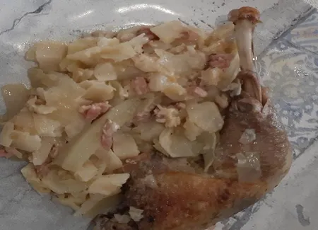 Pintade au chou blanc