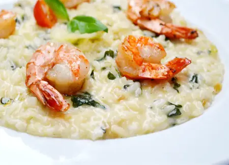Risotto au lait de coco et aux crevettes