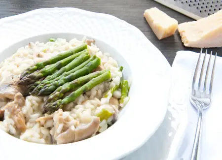 Risotto asperges et champignons de marion