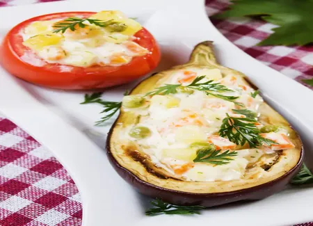Aubergine farçie au saumon