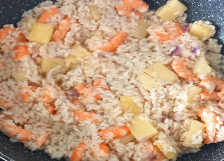 Risotto crevettes-ananas