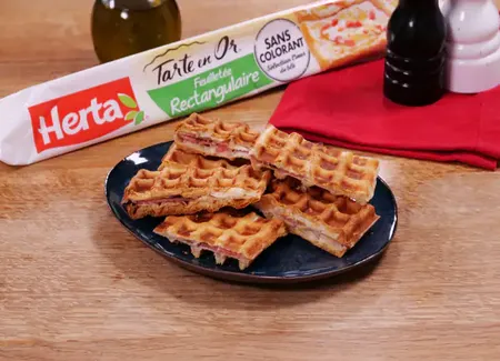 Gaufre revisitée garnie en pâte feuilletée