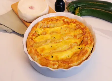 Tarte à l’aop reblochon et aux courgettes