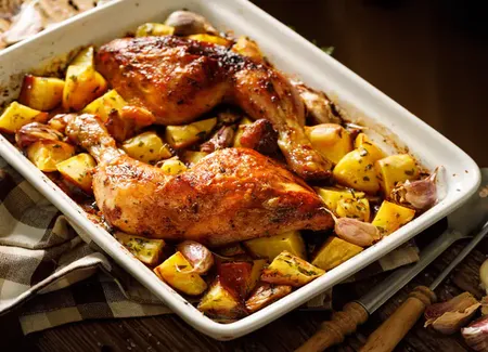 Cuisses de poulet et pommes de terre au airfryer