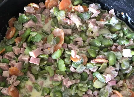 Fèves au jambon au companion