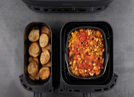 Ratatouille et bruschetta au airfryer