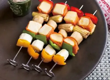 Brochettes de légumes au curry blanc au airfryer