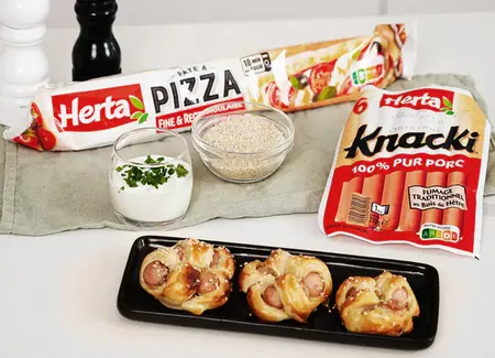 Rose avec son coeur de saucisses knacki® et graines de sésame