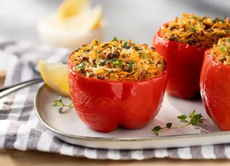 Poivrons farcis à la méditerranéenne au airfryer