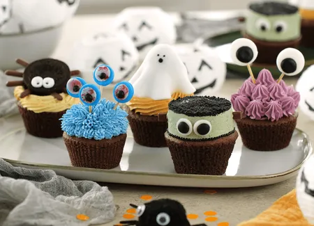 Cupcakes d'halloween au chocolat et aux myrtilles au airfryer
