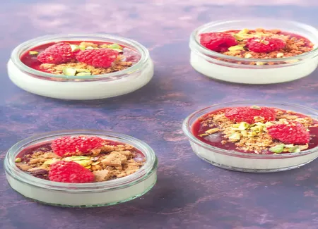 Panna cotta framboises et spéculoos