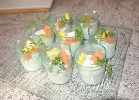 Verrine au saumon fumé et ricotta