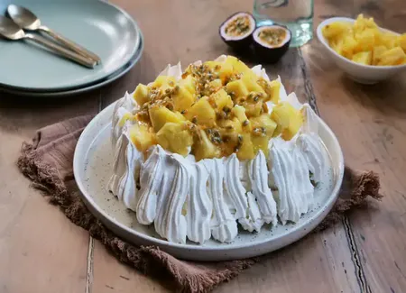 Pavlova aux fruits exotiques au airfryer