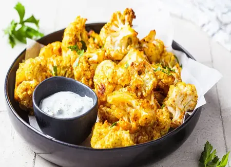 Chou-fleur croquant au curry au airfryer