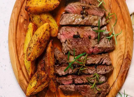 Bavette et pommes de terre au airfryer
