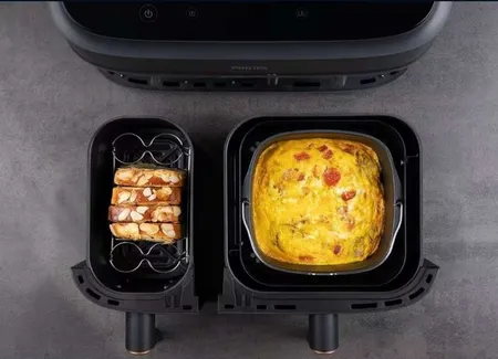 Frittata au fromage de chèvre et pain perdu au airfryer