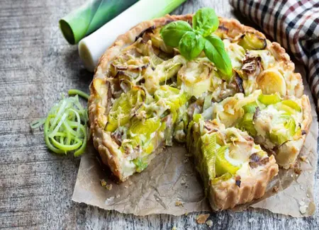 Tarte poireaux et lardons au airfryer
