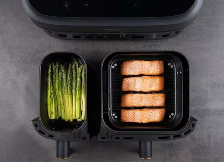 Filets de saumon surgelés et asperges au airfryer