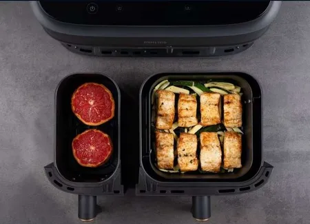 Bar aux courgettes et au pamplemousse cuit au airfryer