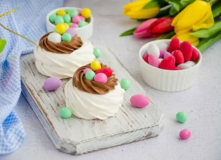 Nids de pâques meringue & chocolat