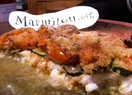 Petit gratin de merlan aux courgettes