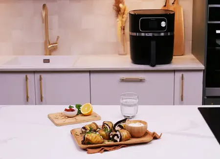 Roulés d’aubergine au airfryer