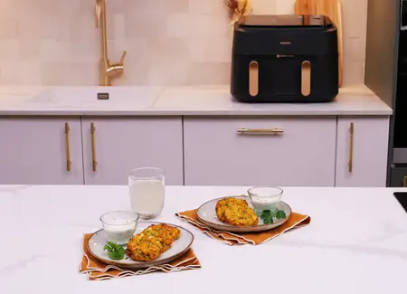 Galettes de légumes et feta au airfryer