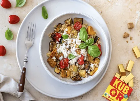 Salade tiède de légumes grillés et quinoa au kub® or