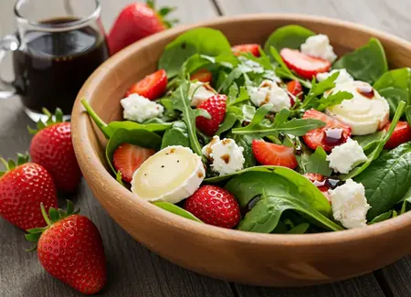 Salade de fraises et chèvre
