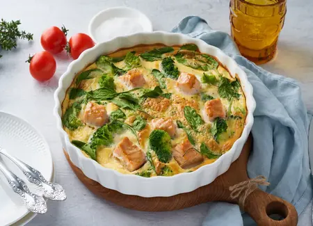 Gratin de brocolis au saumon