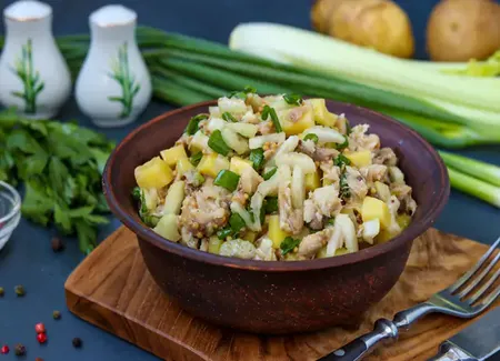 Salade de pommes de terre aux maquereaux fumés