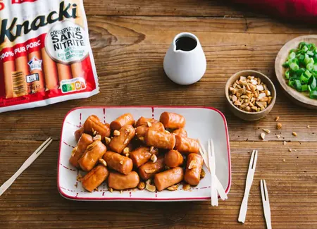 Knacki® original laquée, cacahuètes