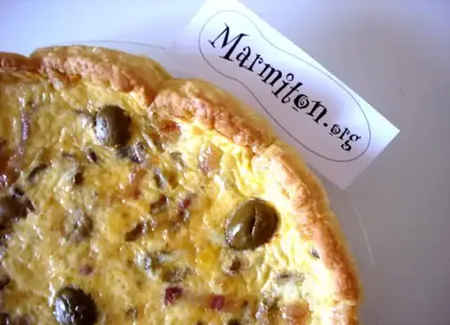 Quiche aux lardons et olives vertes