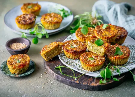 Minis cakes chèvre-épinards