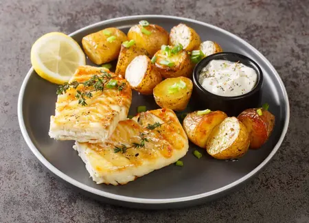 Cabillaud au citron & pommes de terre grenailles