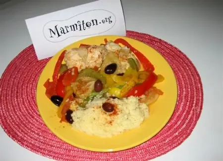 Tajine de lotte aux poivrons