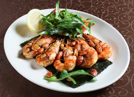 Crevettes piquantes au miel et au vinaigre
