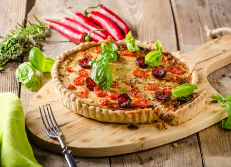 Tarte à la ratatouille et au chorizo