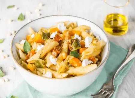 One pot pasta légumes chèvre