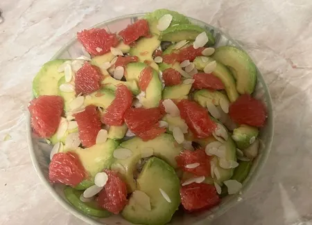Salade pamplemousse avocat champignons