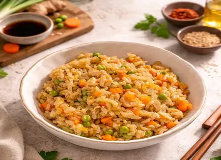 Riz au poulet et ses petits légumes