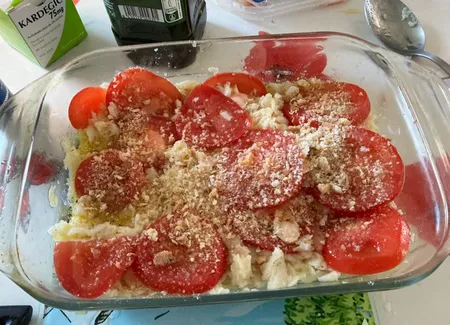 Gratin de riz aux poissons express