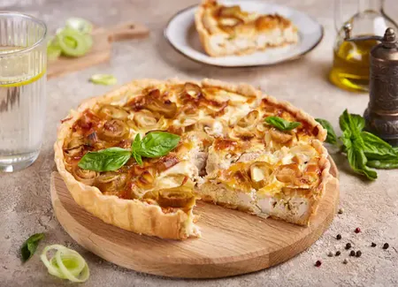 Tarte aux poireaux et au tofu
