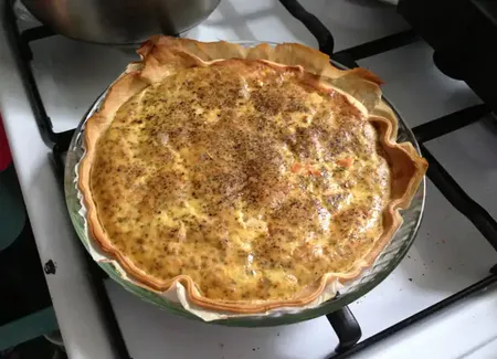 Quiche légère au saumon à la crème de soja