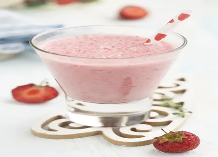 Lait fraise à la fleur d'oranger