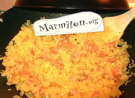 Risotto au safran et à la mortadelle