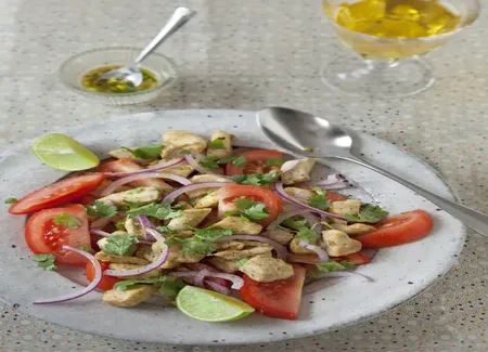 Salade de tomates poulet et gingembre