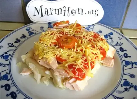 Gratin de salsifis et jambon, rapide et allégé