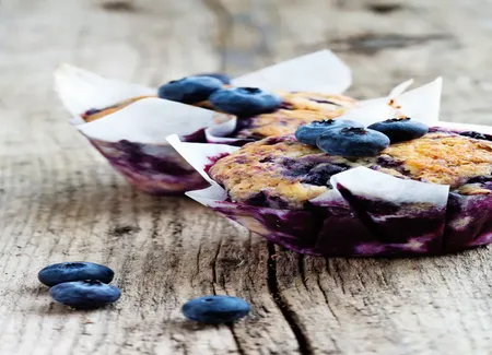 Muffins aux myrtilles fraîches ou surgelées