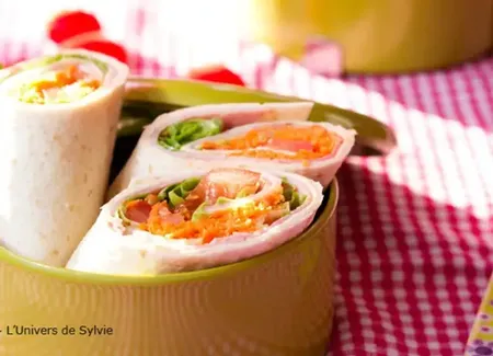 Wraps crudités et jambon